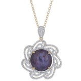 App: $2,375 63.46ct Purple Sapphire and 4.37ctw White Sapphire Silver Pendant (Vault_R33)