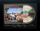 ACDC Dirty Deeds Done Dirt Cheap Album Cover and Gold Record Museum Framed Collage - Plate Signed (V