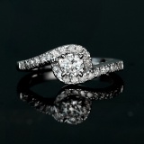 14 kt. White Gold, 0.50CT Round Brilliant Cut Diamond Engagement Ring (VGN A-59) (Vault_V)