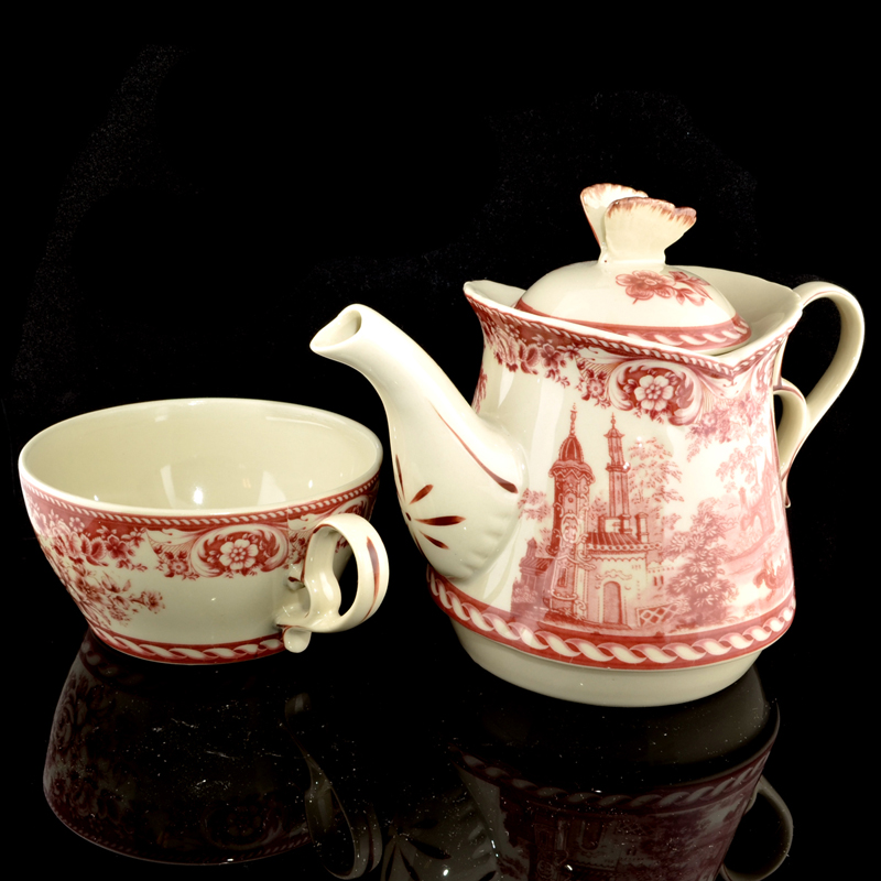 7 Inch Red Tea Set For One | Proxibid