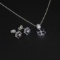 Sapphire Earrings and Pendant Sterling Silver Collection