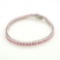 Square Cut Pink Cubic Zirconia Sterling Silver Bracelet