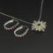 Rhodolite Earrings and Multi Gemstone Pendant Sterling Silver Collection