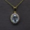 Stunning 1 Carat Aquamarine Pendant with 14kt Yellow Gold Chain! (Vault_Q)