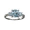 2.91CT Blue Topaz And White Sapphire Sterling Silver Ring