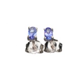 0.50CT Oval Cut Tanzanite And Sterling Silver Earrings