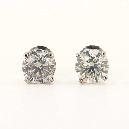 2.99ctw Diamond 18K White Gold Stud Earrings (Vault_RR02)