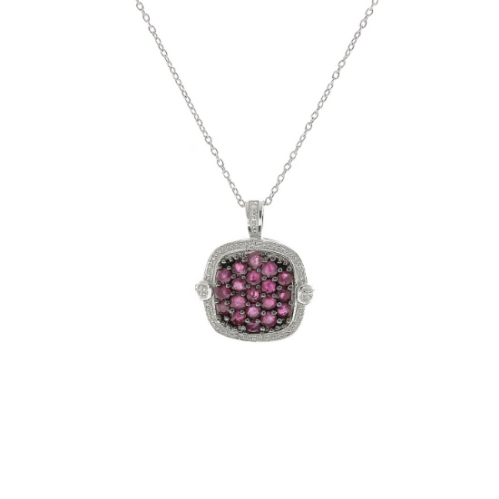 Ruby Sterling Silver Pendant