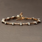 14KT Two Tone Gold, Custom Made 1.00CT Round Brilliant Cut Diamond Bracelet (VGN A-301)