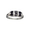 1.33CT Round Cut Blue And White Sapphire Sterling Silver Ring