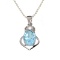 2.90CT Blue Topaz And White Sapphire Sterling Silver Pendant With Chain