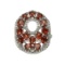 3.11CT Oval Cut Garnet And 0.03CT Round Cut Diamond Sterling Silver Ring