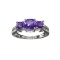 1.54CT Purple Amethyst And White Sapphire Sterling Silver Ring