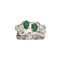 1.20CT Green Emerald and White Topaz Sterling Silver Ring