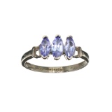 0.40CT Marquise Cut Tanzanite And Sterling Silver Ring
