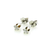 0.31 Carat No Reserve Auction Opportunity! Diamond Earrings in 14KT White Gold!