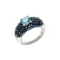 Blue Topaz and Sapphire Sterling Silver Size 6.5 Ring