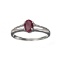 0.80CT Oval Cut Red Ruby And Platinum Over Sterling Silver Ring