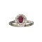 0.81CT Oval Cut Ruby And White Sapphire Sterling Silver Ring