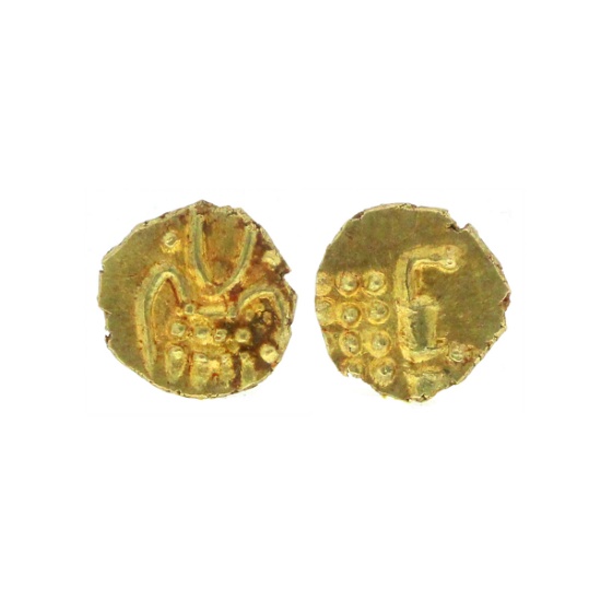 1795-1850 India Fanam 0.585 purity Gold Coin