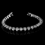 Rare Opportunity! 8.06CT Round Brilliant Cut Custom Made Diamond Bracelet with 14KT White Gold! Grea