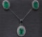 White Gold Emerald Set! High Quality Emeralds 1.68ctw Earrings and Pendant with Diamonds and Chain!
