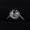 Stunning White Gold Center Aquamarine Gemstone and Diamond Ring! (Vault_Q)
