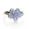 0.50CT Oval Cut Tanzanite And Platinum Over Sterling Silver Ring