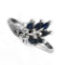 0.30CT Blue Sapphire And Topaz  Platinum Over Sterling Silver Ring