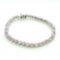 Round Cut Mixed Cubic Zirconia Sterling Silver Bracelet