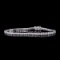 High End 18KT White Gold Custom Made 4.03CT Round Brilliant Cut Diamond Tennis Bracelet! (VGN A-34)