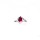1.27CT Ruby And Topaz Platinum Over Sterling Silver Ring