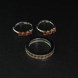 Citrine Ring Size 7 and Earrings Sterling Silver Collection