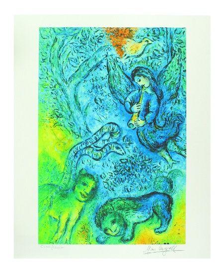 MARC CHAGALL Magic Flute Mini Print 10in x 12in, with Certificate CLIX of CCLXXV