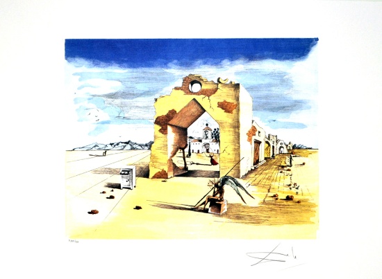 SALVADOR DALI Paranoic Village Print, 31.5" x 22.5"