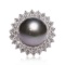 12.0mm Tahitian Cultured Pearl and 1.37ctw Diamond 14K White Gold Ring (Vault_RR02)