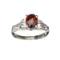 1.84CT Almandite Garnet And White Topaz Sterling Silver Ring