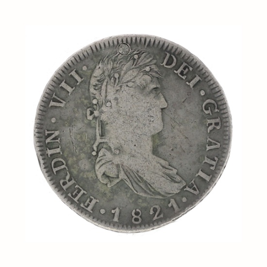 1821 Eight Reales Spanish Colony Coin