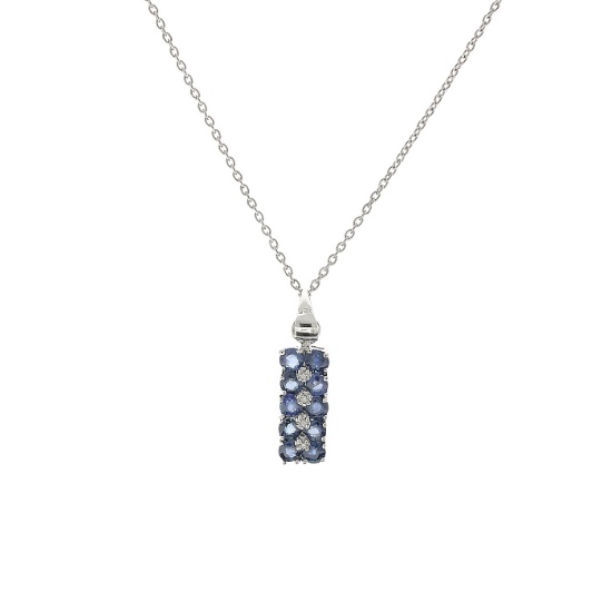 Sapphire Sterling Silver Pendant