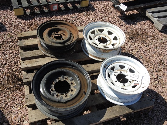 Pallet of 4 Misc 8 Bolt & 6 Bolt Rims