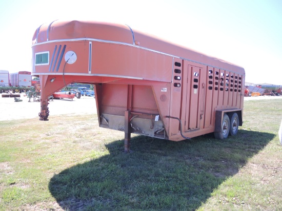 1989 Kiefer 7x16 GN Stock Trailer #