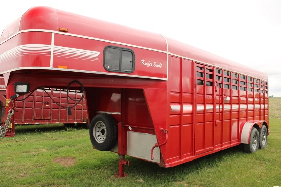 2000 GN 8 x 27 Keifer 4 Horse Stock Trailer #