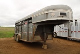 1989 Ponderosa 7x16 GN Stock Trailer #