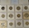 12 Washington Silver Quarters - 1932, 1934, 1935d, 1936s, 1942, 1946, 1952d, 1955, 2-1958, 1959d, 19