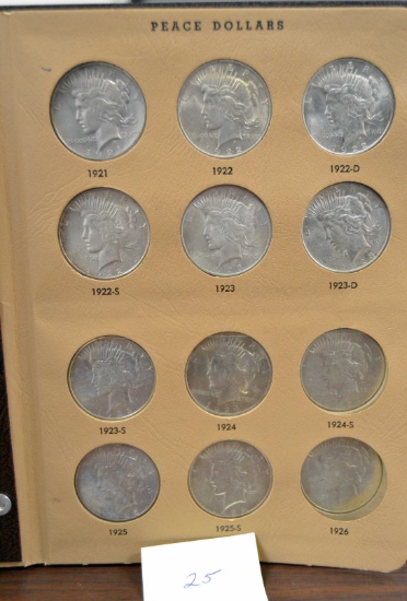 Complete Set Of Peace Dollars