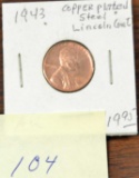 1943 Copper Plated Steal Lincoln Cent