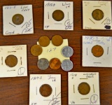 14 Wheat Pennies - 1913d, 1918s, 1915d, 2-1915d, 1916s, 1917s, 3-1943, 1929, 1950d, 1970s, 1910, Bl