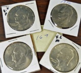 4 Eisenhower Dollars - 1971s, 1973, 1976, 1976d