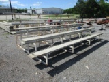 16' 5 Tier Steel Frame Bleachers with Wood Seat