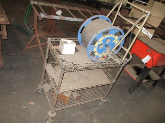 Rolling Cart with Roll of Wire